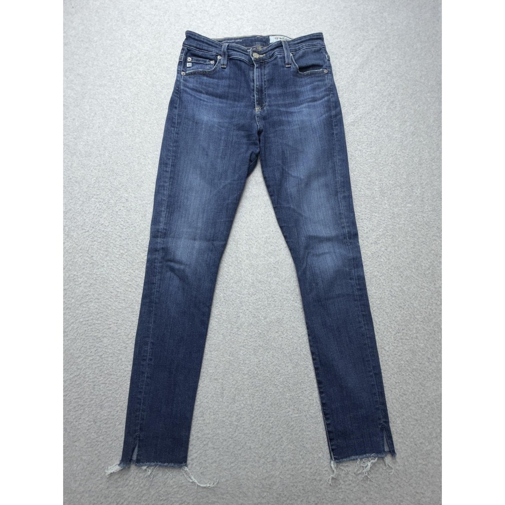 AG Adriano Goldschmied Farrah Skinny Ankle Jeans Womens 28R Blue Med Raw Hem